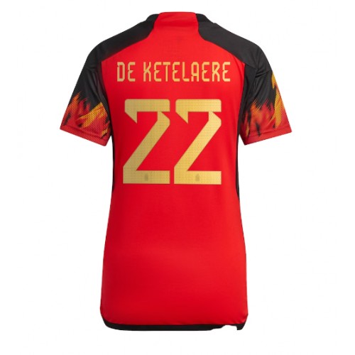 Fotballdrakt Dame Belgia Charles De Ketelaere #22 Hjemmedrakt VM 2022 Kortermet